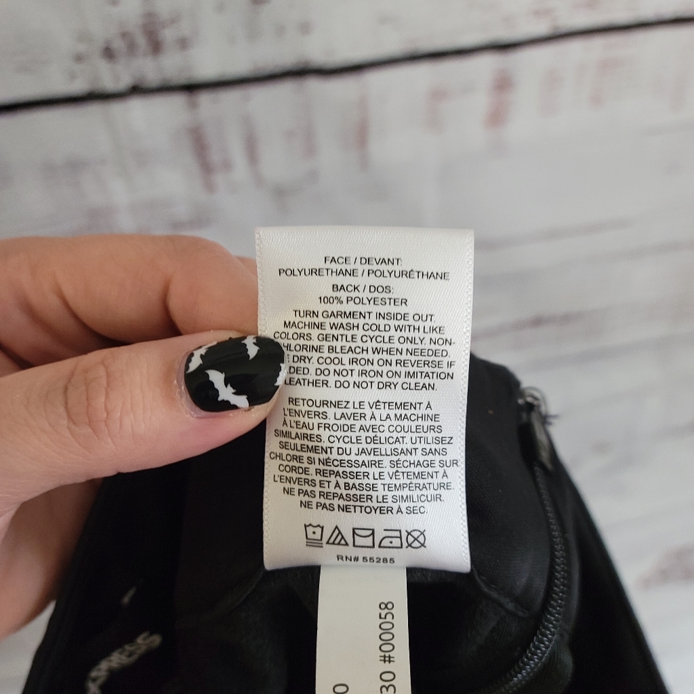 Express S0 Belted Wrap Fux Black Leather Skirt - Picture 5 of 8